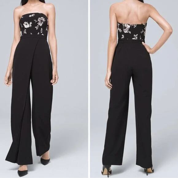 New! White House Black Market Convertible Floral-Bodice Jumpsuit, 14 - Picture 1 of 16